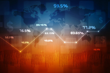 2d rendering Stock market online business concept. business Graph 