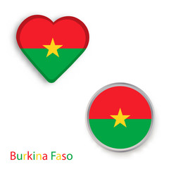 Heart and circle symbols with flag of Burkina Faso.