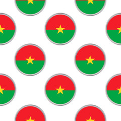 Seamless pattern from the circles with flag of Burkina Faso.