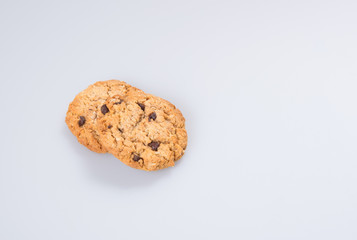 cookies or chocolate cookies on a background.