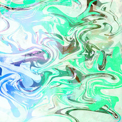 Obraz na płótnie Canvas Abstract marbling texture. Bright blue, mint and green marbling background for design