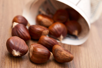 edible chestnut on the table