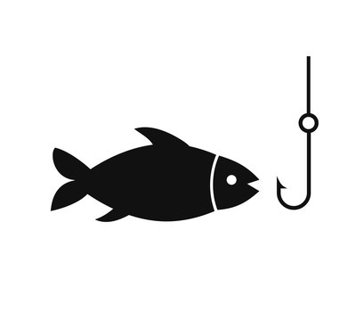 Fishing a fish and lure  art icon for apps and websites .