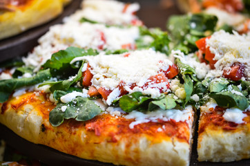 fresh italian pizza close up