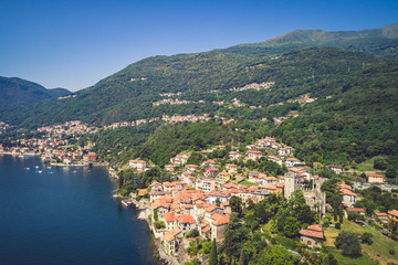 Fototapeta na wymiar Santa Maria Rezzonico - Lago di Como (IT) - Vista aerea 