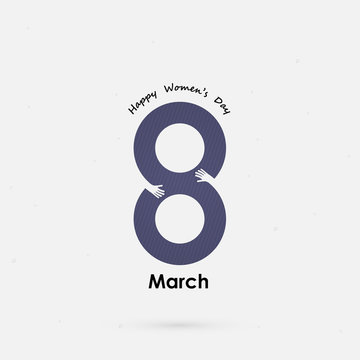Creative 8 March logo vector design with international women's day icon.Women's day symbol. Minimalistic design for international women's day concept.Vector illustration