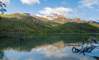lake of huesca in aragon spain