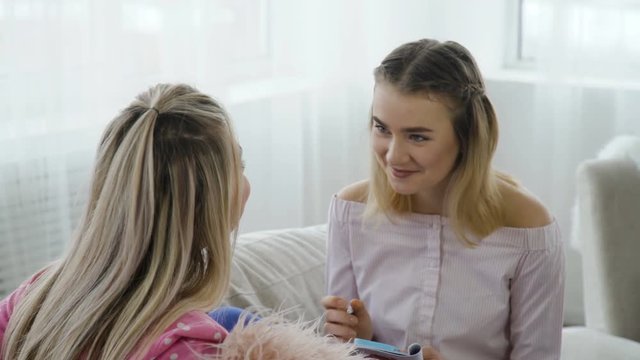 communication discussion conversation. friendly relaxed interview practice. young teenage girls chatting