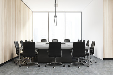 Wooden meeting room interior