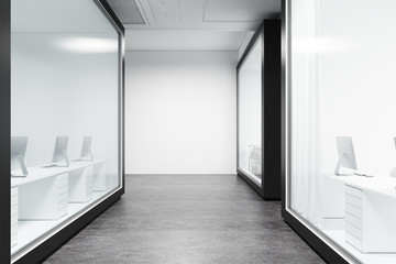 White wall office lobby