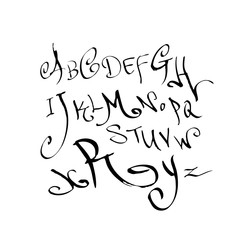 Obraz premium 벡터 문자 / 손으로 쓴 글씨체