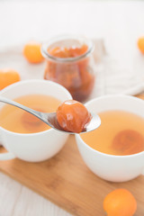 金柑の甘露煮のお湯割