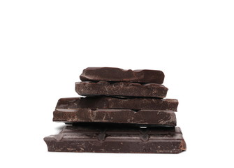 Chocolate bars isolated on white background