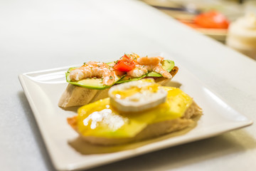 Preparing tapas in Granada, Andalucia, Spain.
