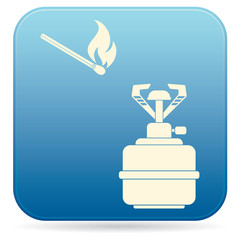 Camping stove icon vector