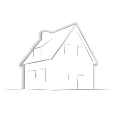 Little House Drawing by Hand