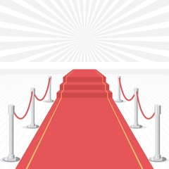 Red carpet of cinema award event. Red Carpet Stage.