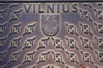 Vilnius City Iron Symbolic Canalization Cover