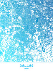 Fototapeta premium Dallas, Texas - Map Poster Design
