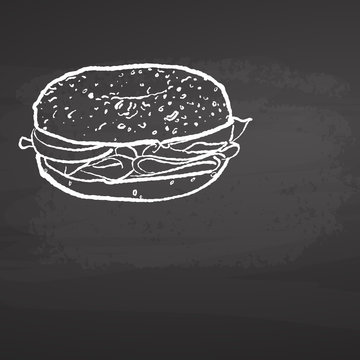 Bagel Poster Chalkboard Sketch