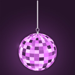 Disco ball light purple color. vector and illustrator.EPS file.