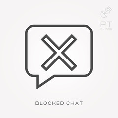 Line icon blocked chat