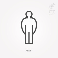 Line icon man