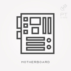 Line icon motherboard