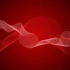 Abstract wave element for design. Stylized line art background. Vector illustration. Curved wavy line, smooth stripes.