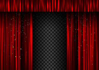Naklejka premium red double curtains template