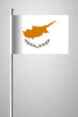 Flag of Cyprus. National Flag on Flagpole. Isolated Illustration on Gray