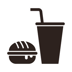 Fast food. Burger and drink icon