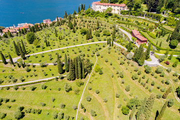 Lago di Como (IT) - Vista aerea di Pescallo e Bellagio - Parco Serbelloni
