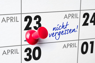 Wandkalender - 23. April