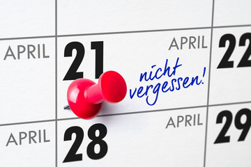 Wandkalender - 21. April