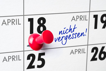 Wandkalender - 18. April