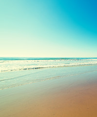 Blue sky over Santa Monica golden shore