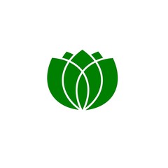 Green leaves logo, vector