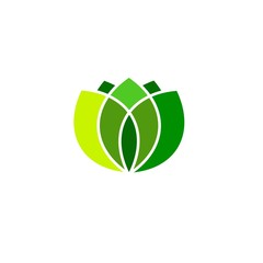 Green leaves logo, vector