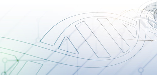 dna and medical and technology background. futuristic molecule structure presentation