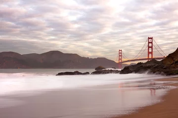 Papier Peint photo Plage de Baker, San Francisco Golden Gate Bridge de Baker Beach, San Francisco, Californie, USA
