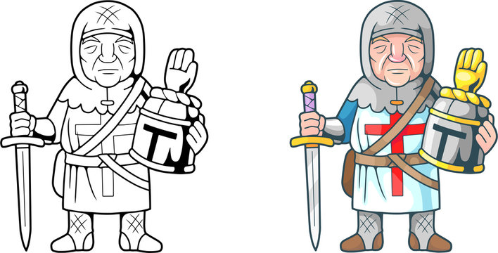 cartoon funny crusader, coloring book