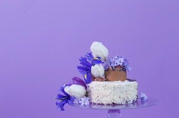 cake with spring flowers