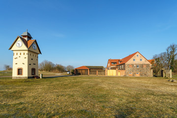 Clock Tower in one of the oldest villages in Germany - Gielsdorf (Altlandsberg). The first mention...