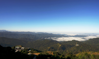 Mountain landscape bird eye view  above the cloud and mist - 193562882