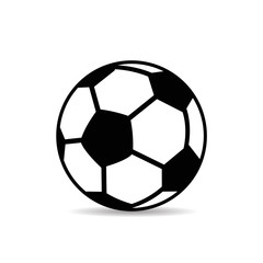 Fototapeta premium Soccer ball (black and white), close-up, silhouette on white background,