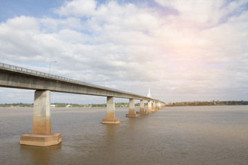 Friendship bridge thailand and laos in Mekong River Mukdahan Savannakhet 