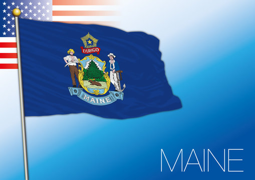 Maine federal state flag, United States
