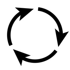 Triple curved recycle/refresh icon