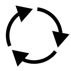 Triple curved recycle/refresh icon